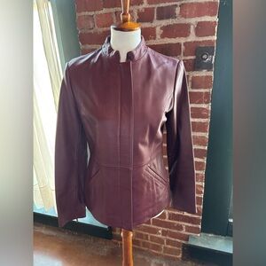 Present & York - Women’s Burgundy Leather Jacket